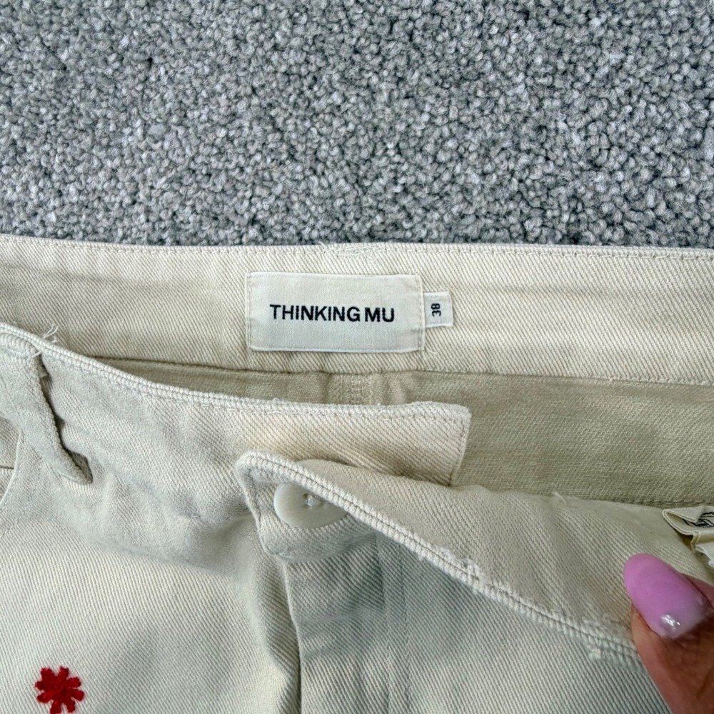 Thinking Mu Sol Embroidered Mini Skirt Size Eu38 Ivory Organic Cotton Artsy View 5